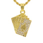 Iced Mini RoyalFlush Pendant with 3mm Rope Chain 24" - HC-342