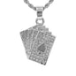 Iced Mini RoyalFlush Pendant with 3mm Rope Chain 24" - HC-342