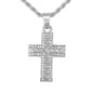 Iced Mini Cross Pendant with 3mm Rope Chain 24" - HC-344