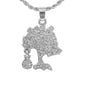 Iced Mini Money Tree Pendant with 3mm Rope Chain 24" - HC-350**