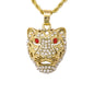 Iced Mini Cheetah Pendant with 3mm Rope Chain 24" - HC-359
