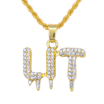 Iced Mini Lit Pendant with 3mm Rope Chain 24" - HC-365**