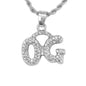 Iced Mini Og Pendant with 3mm Rope Chain 24" - HC-366**