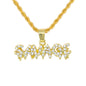 Iced Mini Savage Pendant with 3mm Rope Chain 24" - HC-377