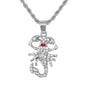 Iced Mini Scorpion Pendant with 3mm Rope Chain 24" - HC-379**