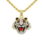 Iced Mini Tiger Pendant with 3mm Rope Chain 24" - HC-380