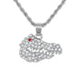 Iced Mini Gator Pendant with 3mm Rope Chain 24" - HC-381**