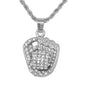 Iced Mini Baseball Pendant with 3mm Rope Chain 24" - HC-384**