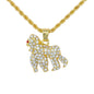 Iced Mini Gorilla Pendant with 3mm Rope Chain 24" - HC-386**