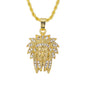 Iced Mini Chief Pendant with 3mm Rope Chain 24" - HC-387