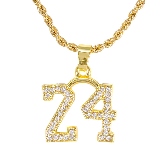 Iced Mini 24" Pendant with 3mm Rope Chain 24" - HC-388**