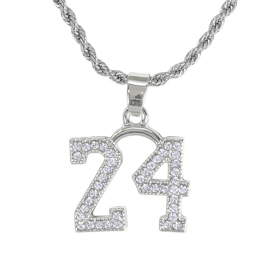 Iced Mini 24" Pendant with 3mm Rope Chain 24" - HC-388**