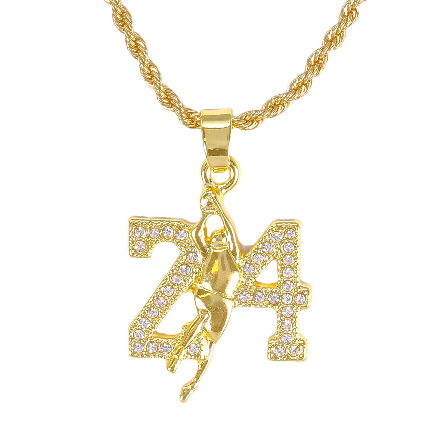 Iced Mini 24" Pendant with 3mm Rope Chain 24" - HC-389