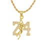 Iced Mini 24" Pendant with 3mm Rope Chain 24" - HC-389