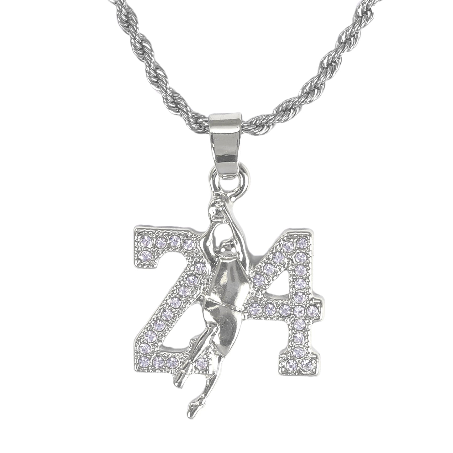 Iced Mini 24" Pendant with 3mm Rope Chain 24" - HC-389