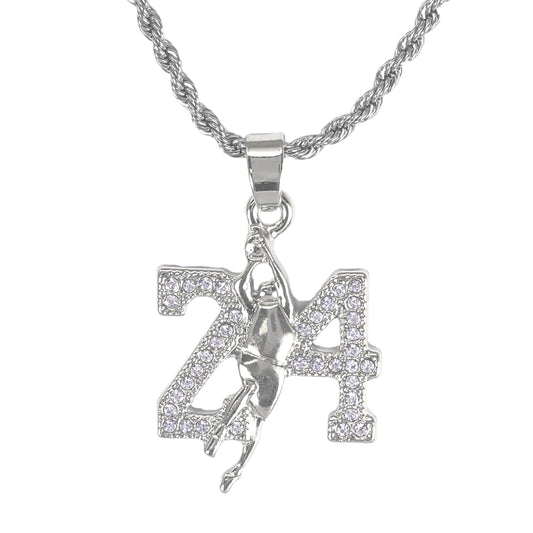 Iced Mini 24" Pendant with 3mm Rope Chain 24" - HC-389