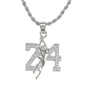 Iced Mini 24" Pendant with 3mm Rope Chain 24" - HC-389