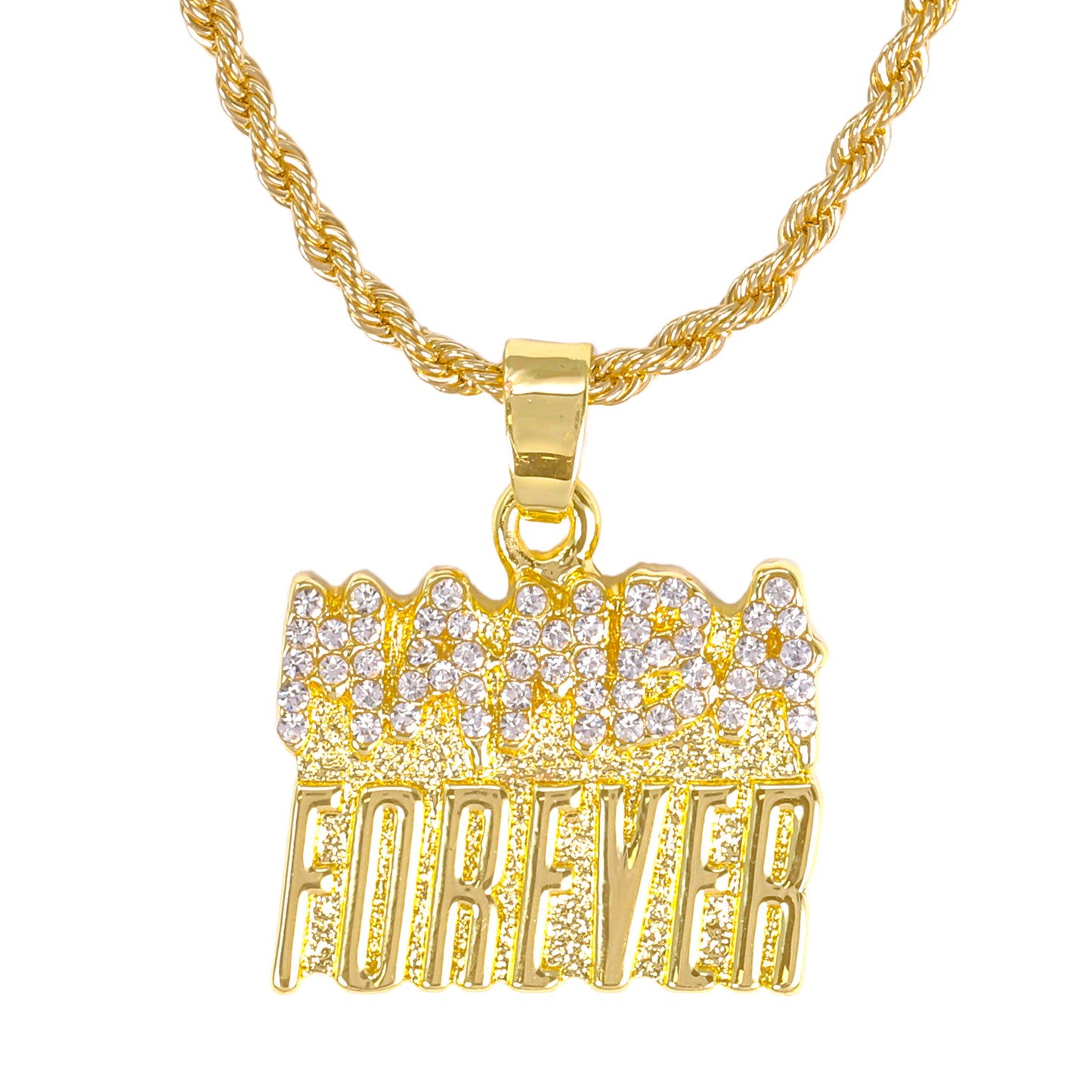 Iced Mini Mamba Pendant with 3mm Rope Chain 24" - HC-390**