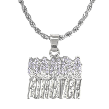 Iced Mini Mamba Pendant with 3mm Rope Chain 24" - HC-390**
