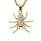 Iced Mini Spider Pendant with 3mm Rope Chain 24" - HC-393