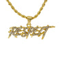 Iced Mini Respect Pendant with 3mm Rope Chain 24" - HC-394
