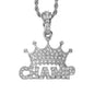 Iced Mini Champ Pendant with 3mm Rope Chain 24" - HC-398