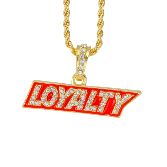 Iced Mini Loyalty Pendant with 3mm Rope Chain 24" - HC-402