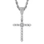 Iced Large Cross Pendant with 8mm Rope Chain 24" - HC-5004**