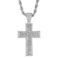 Iced Large Cross Pendant with 8mm Rope Chain 24" - HC-5024**