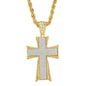 Iced Large Cross Pendant with 8mm Rope Chain 24" - HC-5051**