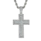 Iced Large Cross Pendant with 8mm Rope Chain 24" - HC-5058**