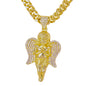 XL Iced Angel Pendant with 9mm Solid Cuban Chain 30" - HC-6005**