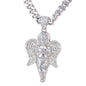 XL Iced Angel Pendant with 9mm Solid Cuban Chain 30" - HC-6005**