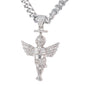 XL Iced Angel Pendant with 9mm Solid Cuban Chain 30" - HC-6006**