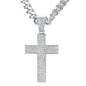 XL Iced Cross Pendant with 9mm Solid Cuban Chain 30" - HC-6008