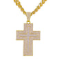 XL Iced Cross Pendant with 9mm Solid Cuban Chain 30" - HC-6009**