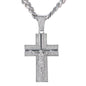 XL Iced Cross Pendant with 9mm Solid Cuban Chain 30" - HC-6010