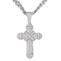 XL Iced Cross Pendant with 9mm Solid Cuban Chain 30" - HC-6022