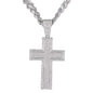 XL Iced Cross Pendant with 9mm Solid Cuban Chain 30" - HC-6023**