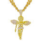 XL Iced Angel Pendant with 9mm Solid Cuban Chain 30" - HC-6025**