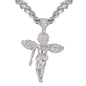 XL Iced Angel Pendant with 9mm Solid Cuban Chain 30" - HC-6025**