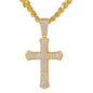XL Iced Cross Pendant with 9mm Solid Cuban Chain 30" - HC-6027