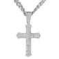 XL Iced Cross Pendant with 9mm Solid Cuban Chain 30" - HC-6027