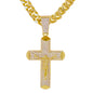 XL Iced Cross Pendant with 9mm Solid Cuban Chain 30" - HC-6028