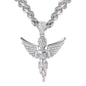 XL Iced Angel Pendant with 9mm Solid Cuban Chain 30" - HC-6032**