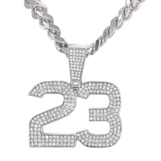 XL Iced Basketball Pendant with 9mm Solid Cuban Chain 30" - HC-6033