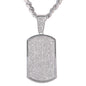 XL Iced Tag Pendant with 9mm Solid Cuban Chain 30" - HC-6038**