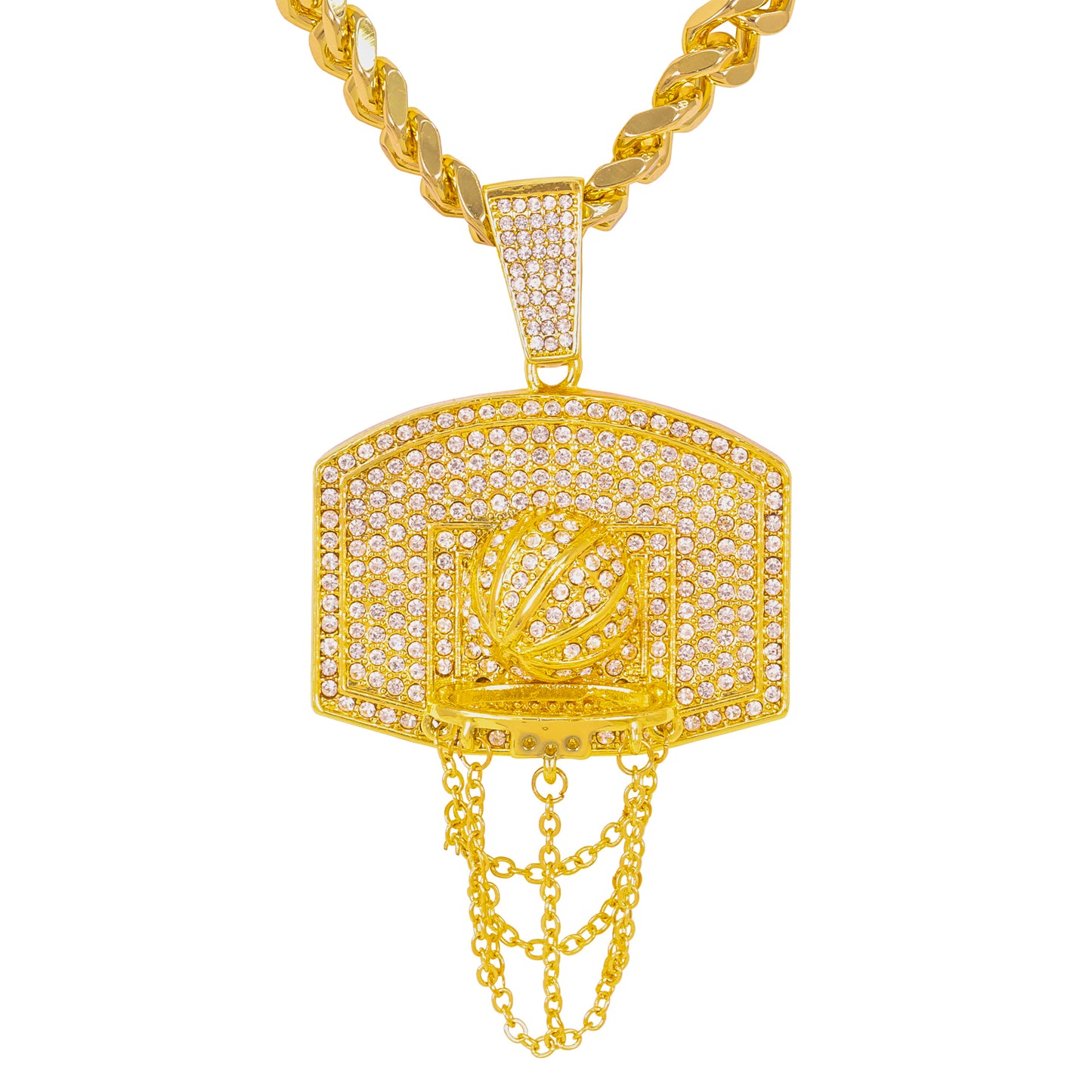 XL Iced Basketball Pendant with 9mm Solid Cuban Chain 30" - HC-6039**