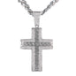XL Iced Cross Pendant with 9mm Solid Cuban Chain 30" - HC-6045**