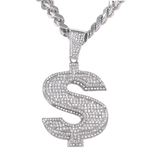 XL Iced Money Pendant with 9mm Solid Cuban Chain 30" - HC-6048